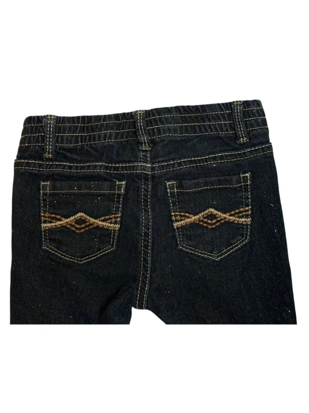 Jordache Baby Girl Skinny Denim Glitter Jeans 18M Stretch Elastic Waist